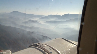 Крупный пожар в высокогорной Абхазии