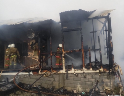 Одноэтажный дом сгорел в селе Приморское Гудаутского района