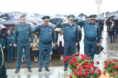 Руководство и личный состав МЧС Республики Абхазия приняли участие в праздновании 76-летия победы в Великой Отечественной войне