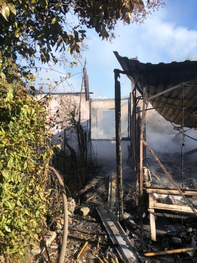 Пожар в Гагре. Загорелся частный дом по улице Аптечной