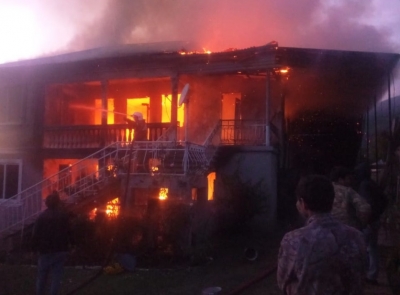 3 ноября в с. Отхара Гудаутского района произошло возгорание жилого двухэтажного дома