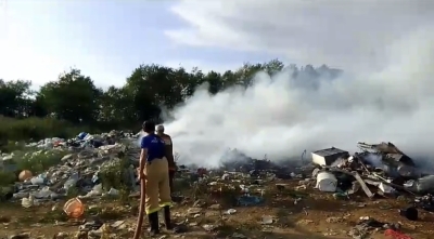 Пожар на свалке в Очамчыре