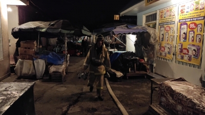 Возгорание ларька произошло на территории центрального рынка Сухума