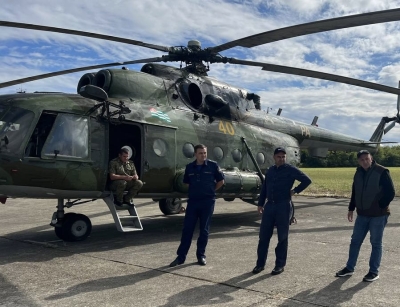 Группа спасателей ПСО МЧС Абхазии на вертолёте министерства обороны РА переброшена к подножию горы Хуап