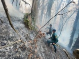 Природный пожар в окрестностях высокогорного села Псху, Сухумского района